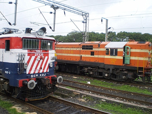 KZJ WAG-7 # 27326  & KZJ WDG-3A # 14898 at PNVL (Dhirendra Maurya)