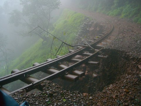 MLR Monsoon Damage Pics 3 of 6 : Tracks on Matheran Hilltop 1. 8-14-2006