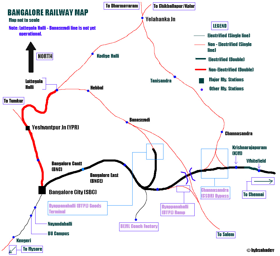 Bangalore Railway Map