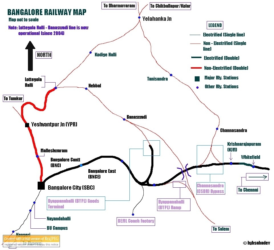 Bangalore Railway Map