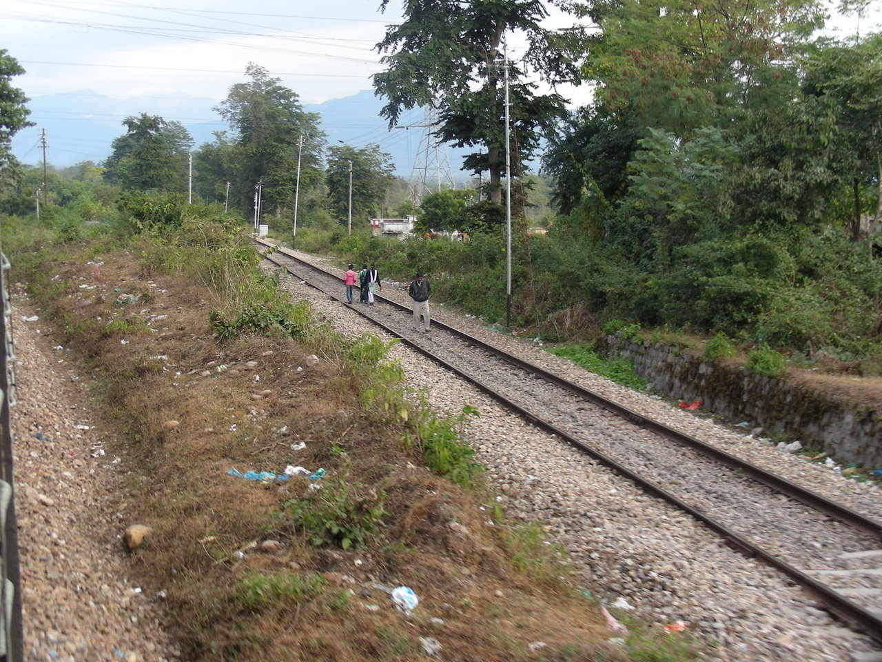 Line off to Rishikesh: Our train turning to left for Dehradun. 