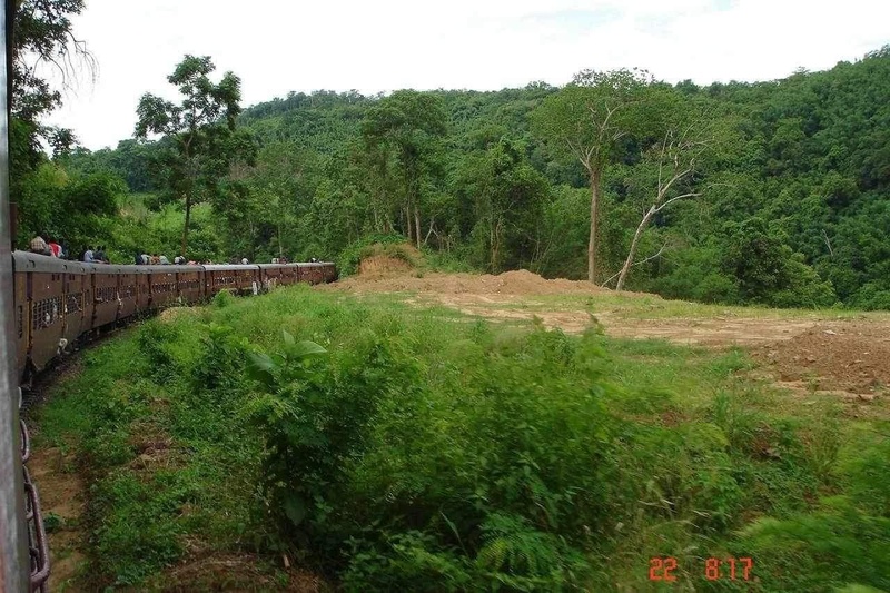 The special lumding-silchar passenger train starting it's journey from Lumding and going through lush greenery before the ascent