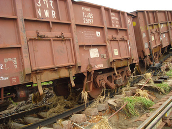 Another view of soil washed out track at VKD station (K P Sanjay)