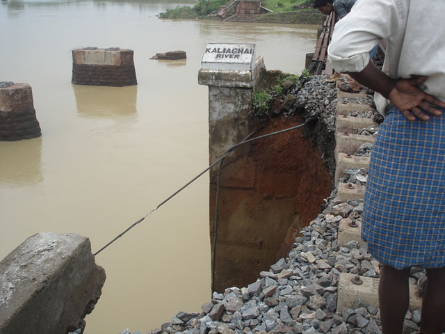 The flood scene at river Kaliaghai (K P Sanjay)