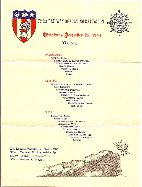 Christmas Dinner of Railway Battallion