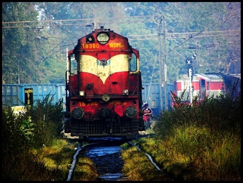 (For Loco Database) WDM-3A #18380 Waiting on the side lines at "SSB" Diesel Shed, Delhi. (Sameer Bhatnagar)