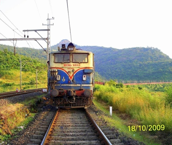 Kalyan WCG2 # 20144 coming down Bhor Ghats with a BCNA Rake approaching Palasdhari