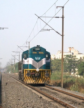 (For Loco Database)
Oceanic blue and white livered VTA WDM-3D # 14161 moving
light towards its home i.e  Vatwa diesel locomoti