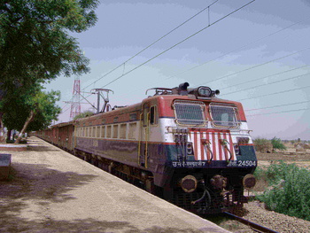 (WAG-7 #24504) Tiger Face in WAP 4 shell.  Photo taken at Rundhi on April 18, 2010 (Uttam)