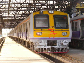 An Mrvc Emu just arrives at Kandivali workshop to undergo repairs. Just have a look at the length of workshop. (Arzan Kotval)