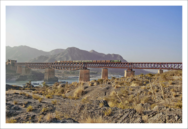 Train over Attock Bridge