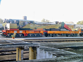 A Cowans Sheldon steam crane at Quetta loco shed