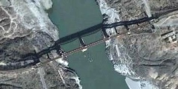 Satellite view of Attock bridge
