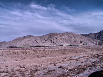 Quetta Express amidst the mountains