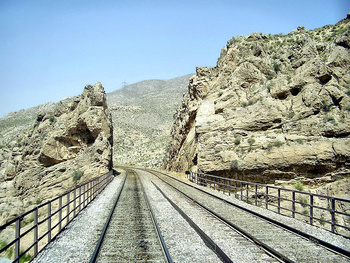 Rock cutting in Bolan Pass