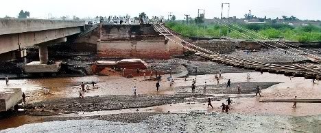 Khyber railway monsoon flood damage, 2008