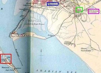 Map showing Karachi in 1893