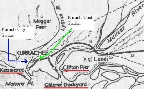 Early railway lines in the Karachi area