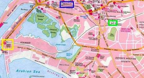 Karachi area map, 2009