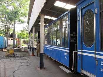 Brand new narrow guage coaches at the coaching depot which will be utilized for NG service in due course. (Arzan Kotval)