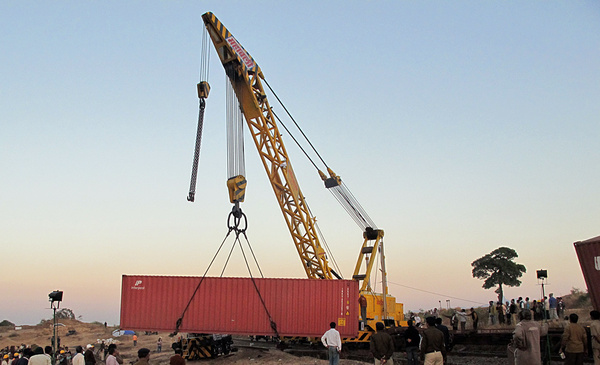 Container derailment near Asavali on Central Railway near Igatpuri.