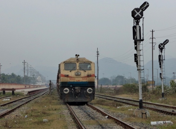 WDG-4 #12430 awaiting at KYQ for signal towards Goalpara Town (GLPT) (Santulan Mahanta)