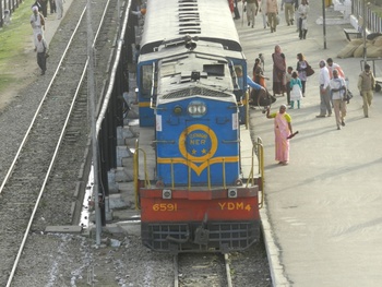 LP of Tanakpur Kasganj passenger hands over the token at Kasganj (Santulan Mahanta)