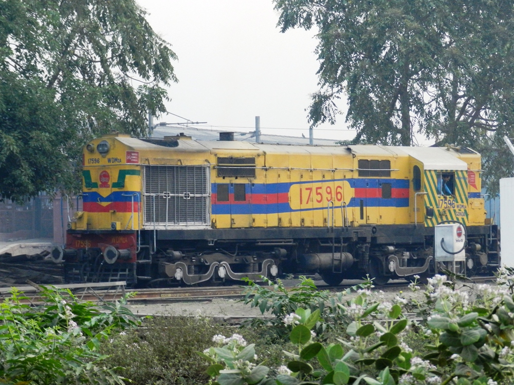 Gonda's unique piece WDM2A #17596 at Kanpur Central yard (Santulan Mahanta)