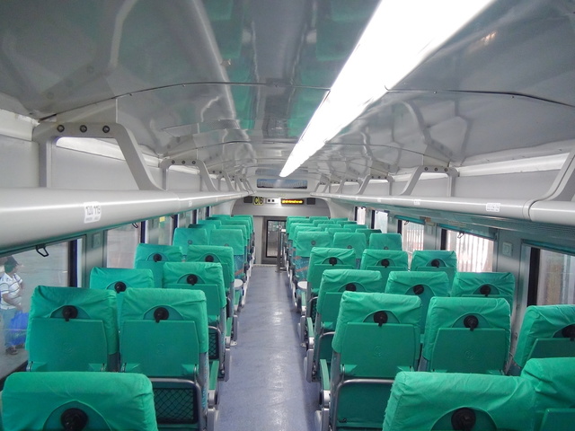 The spanking upper deck of AC Chair Car coach of 12932 Ahmedabad Mumbai Central Double Decker Ac Express taken at Mumbai Central