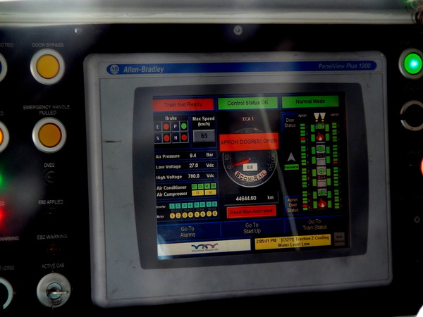 
The dash board of driver cab of Mono Raill. The driver cab and the first coach was seperated just by a glass.
 (Arzan Kotval)