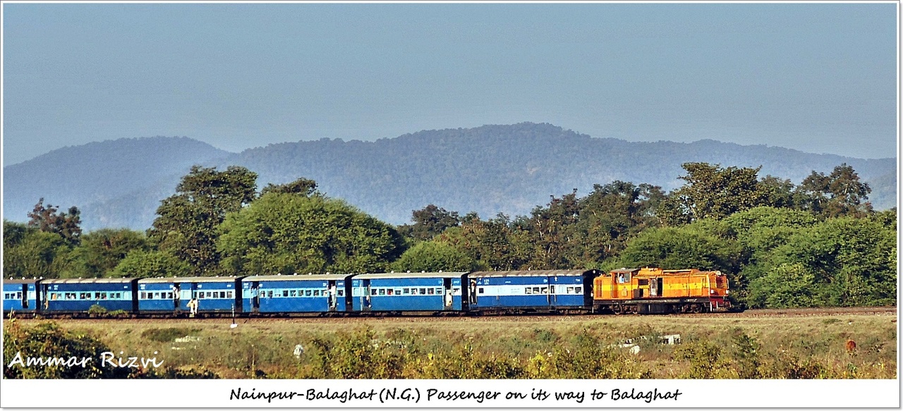 Train No 58864 Jabalpur - Balaghat Narrow Gauge Passenger Powered with N.G.'s Diesel Locomotive ZDM 3A # 183 "SHIVAJI"