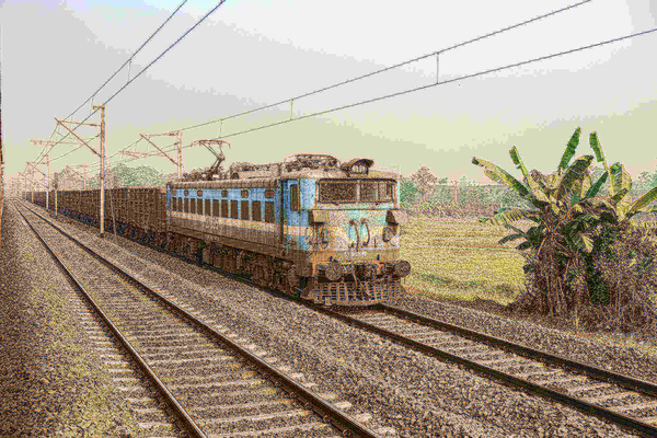 WAG7 #27835 hauls a goods train near Burdwan. (Shanku Niyogi)