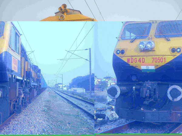 70501 Katni ( KTE ) WDG4D hauled Boxhnhl blue rake waiting for clearence at LKO frieght bypass line (Sandeep Kumar)