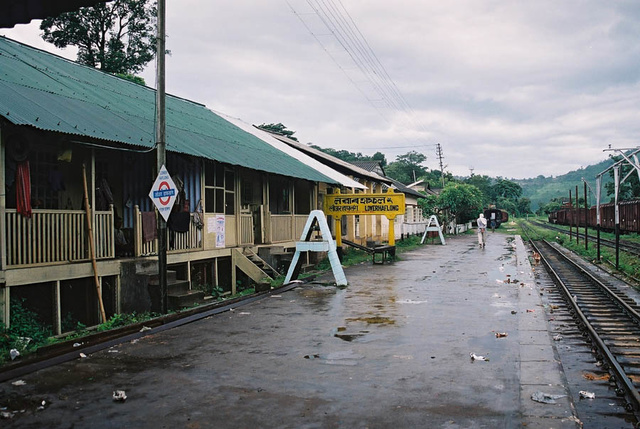 Lower Haflong Station after it has been trashed by the passengers of the Cachar Express