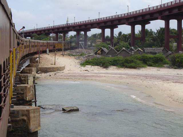 The ultimate ignominy as the road bridge simply soars over the railway