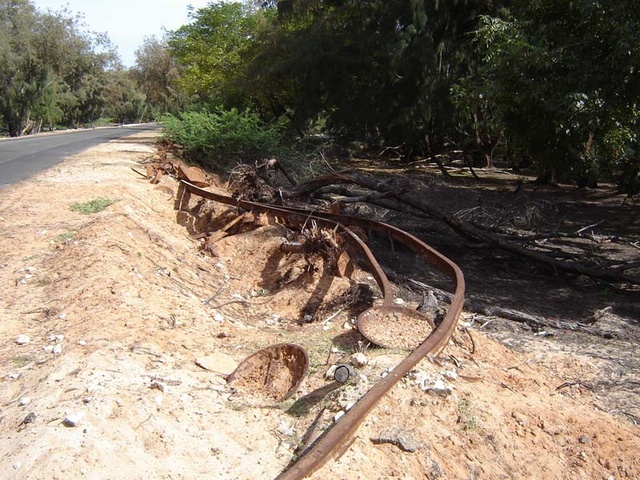 Cyclone destroyed track near the old Rameshwaram Road station