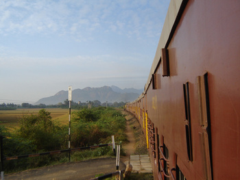 The lush Tambrapani Valley with the Ashambu Hills in the distance