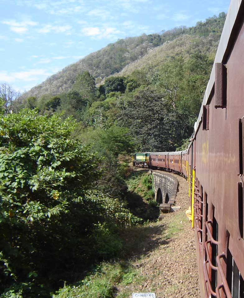 Climbing up the steep grade to the Aryankavu Pass