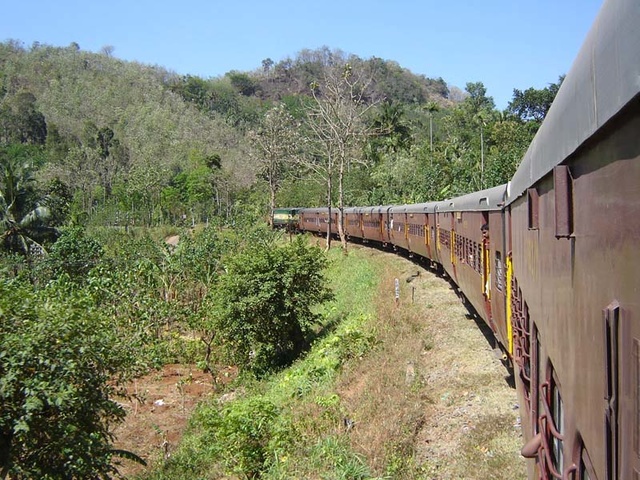 The tree covered hills of the Sengottai Gap