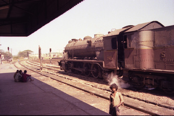 An XD class locomotive No. 22405 works as a station pilot  at Banglore Cantt. station - Mick Pope(Dec. 30, 1979)