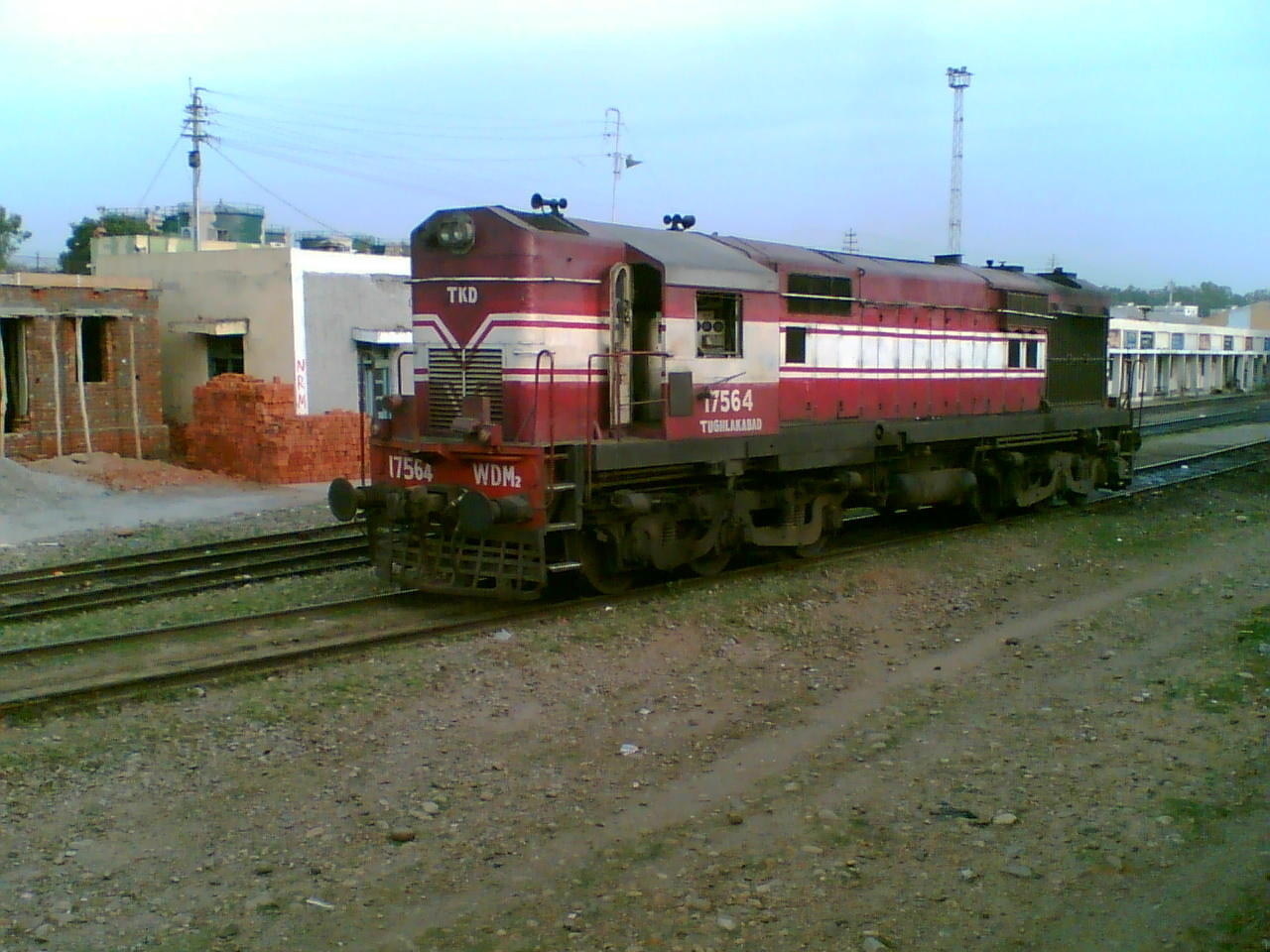 TKD shed, WDM-2 17564 at before Jammu Railway Station. Feb 2006 -Subhash Rao