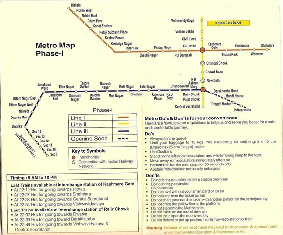 Delhi Metro-2006 map