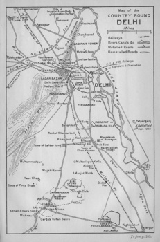 SUBURBS of DELHI - 1909 MAP