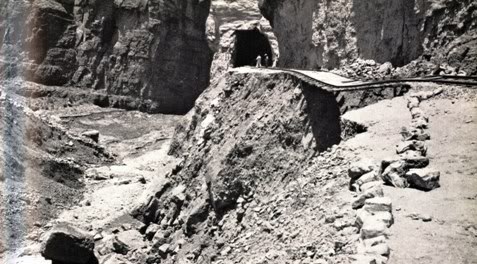 Flood damage to railway line, 1942