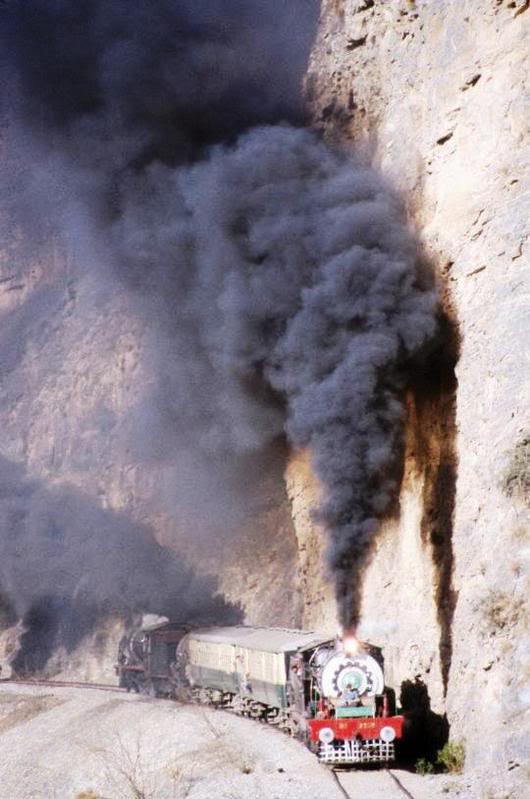A train steaming on the Khyber railway, 1996