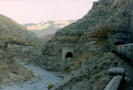 Active and abandoned tunnels of Bolan Pass. Photo by Malcolm Peakman.
