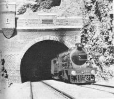 9 Up Karachi-Quetta Mail emerging from the Mary Jane Tunnel. Circa 1960.