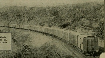 Goods train descending the ghats, early 1900s